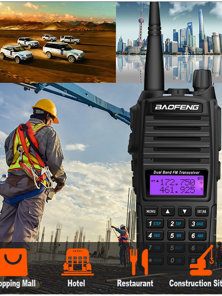 Professional Walkie Talkie UV82 FM Baofeng UV 82 8W Ham Radio Station VHF UHF Transceiver Hunting Radios Amateur Comunicador 3