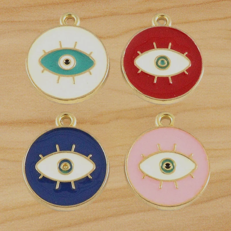 

10 Pieces Gold Color Enamel Turkish Evil Eye Charms Pendants For DIY Bracelet Necklace Jewelry Making Findings Accessories
