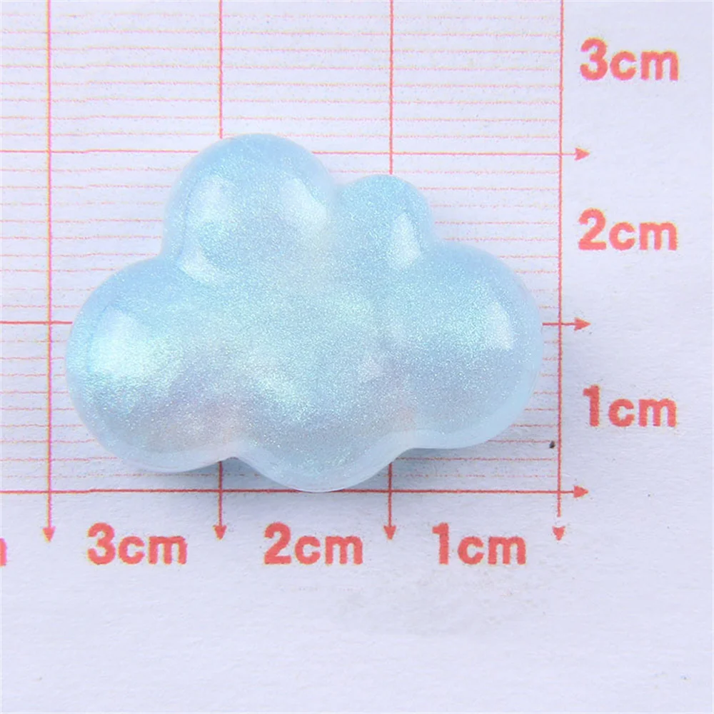 20Pcs Kawaii 반짝이 구름 플랫 백 수지 카보 숑 스크랩북 Embellishments DIY 헤어 보우 센터 액세서리 전화 케이스 아트 패치