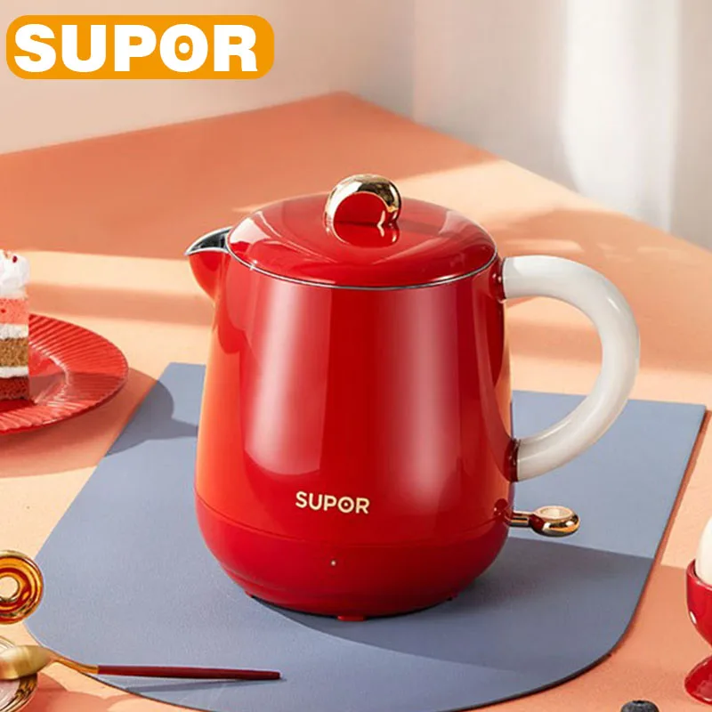 SUPOR Electric Kettle 600ML 304 Stainless Steel Water Boiler Cute Exquisite  Household Appliance Portable Office Teapot