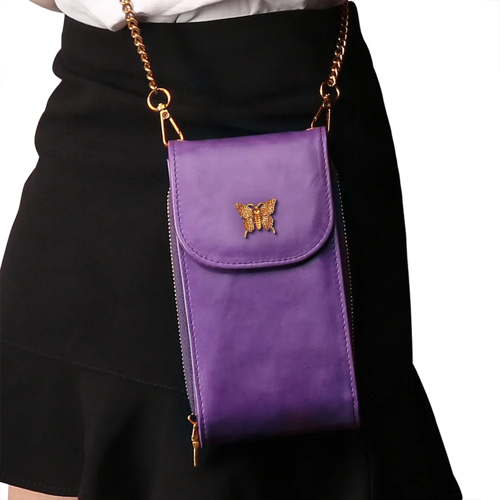 Mobile Phone Bag With Wallet Women's Mobile Phone Shoulder Bag Leather Mobile Phone Bag  Female Shoulder Bag