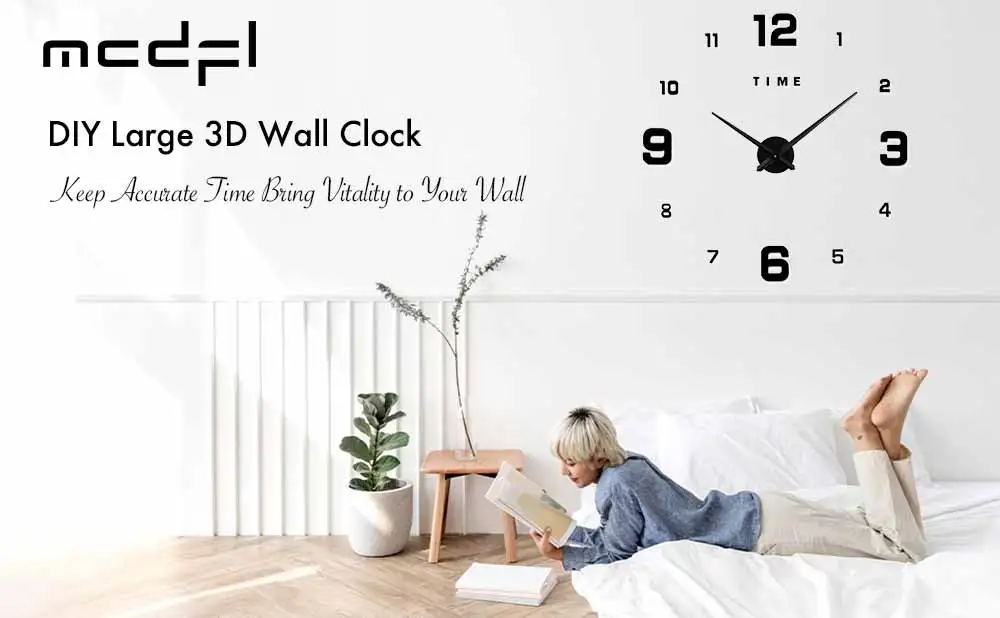 MCDFL Giant Wall Clock 3D Decor Aesthetic Decorative Mirror Sticker Watch Big Nordic Modern Home Large Timepiece for Living Room wall clock for home