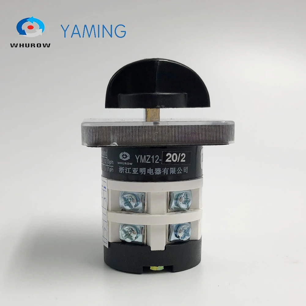 YMZ12-20/2 제조업체 3 위치 20amp 2극 전기 전환 캠 로터리 스위치 메인 셀렉터 LW31