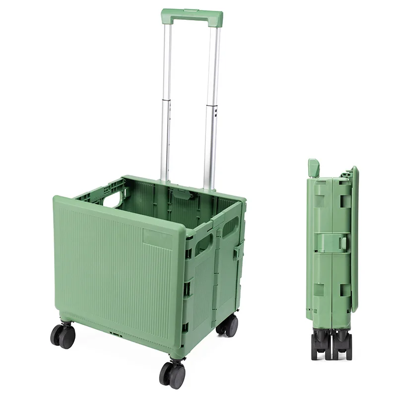 

Portable Folding Shopping Cart Supermarket Trolley Cart Multifunctional Storage Food Basket Market Purchase Household Pull Cart