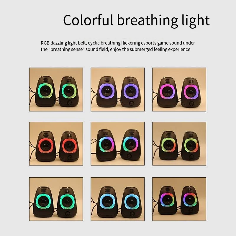 Rgb 스피커 다채로운 홈 데스크탑 컴퓨터 스피커 사무실 작은 스피커 Usb 블루투스 조명 스피커 다채로운 호흡 빛