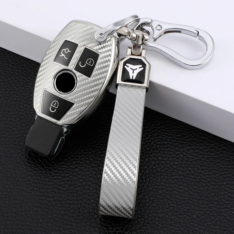 Tpu In Fibra Di Carbonio Auto Smart Key Case Cover Bag Portachiavi Per Mercedes Benz Cls Cla Gl R Slk Amg A B C S Chiavi Di Classe