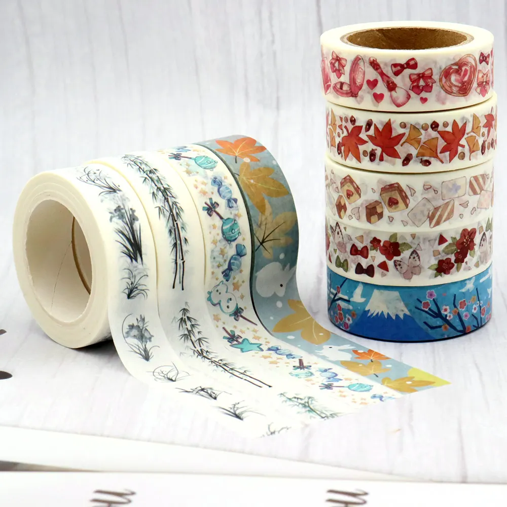 

2022 NEW 1PC Follows Leaves Rabbit Candy washi tape 10m Flowers Masking Tapes Decorative Stickers DIY Stationery School Supplies