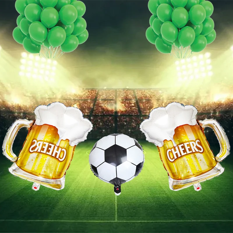 Football Beer Glass Foil Balloons Man Boys Birthday Party Decorations World Cup Sports Soccer Theme Globos Decor |