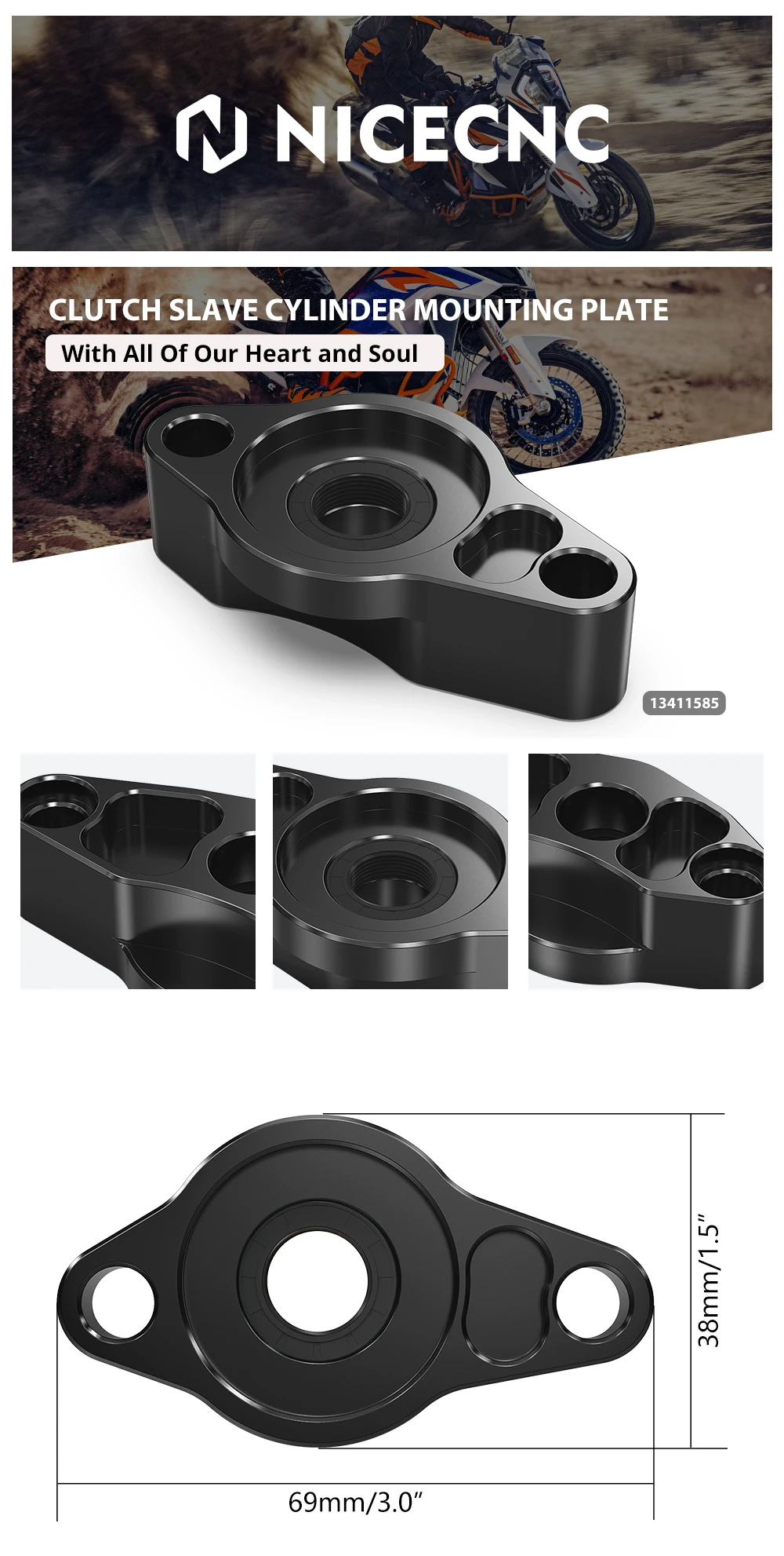 NICECNC Motorrad-Kupplungsnehmerzylinder-Montageplatte für KTM LC8 950 990 Adventure/R/S 990 Super Duke/R 950 990 Supermoto R T – Detail 2