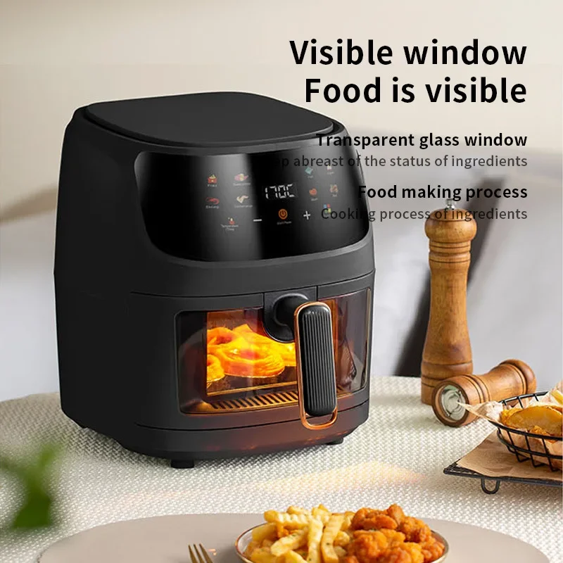 factory wholesale high quality 3.5L 4L 5L 6L 8L 9L hot sale smart digital air fryer luxury oil free deep fryer 5