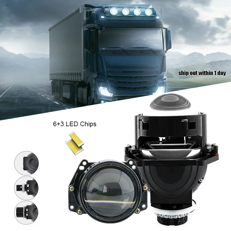 

Bi светодиодный линзы фары E10 24V 122W 6000K фотолампа для грузовика автобуса 3 дюйма H4 H7 9005 9006 автомобильные аксессуары освещение яркий объектив проектора