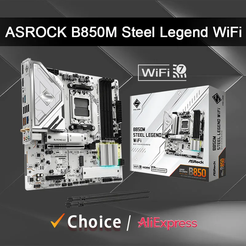 ASROCK B850M STEEL LEGEND WIFI AMD B850 Micro ATX 1