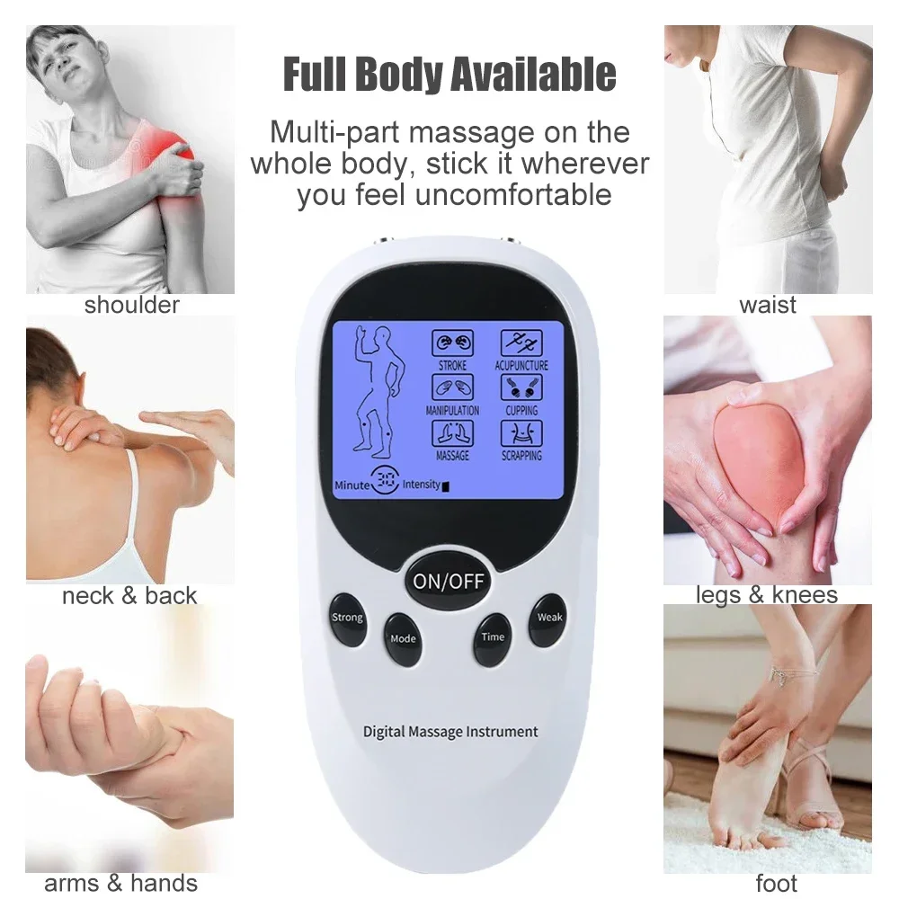 Electroestimulador muscular EMS profesional, máquina de fisioterapia Tens,  masajeador corporal + lápiz de masaje de energía de acupuntura electrónica  - AliExpress