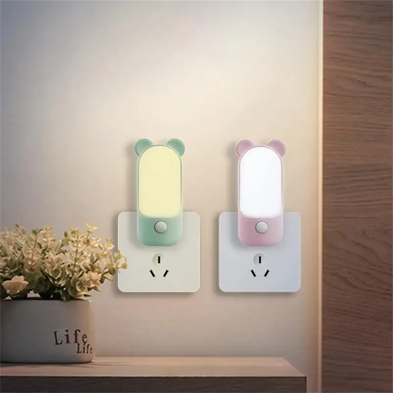 

Mini LED Night Light Cute Plug-In Portable Socket Book Lights Bedside Sleep Lamps Home Kitchen Decoration Light Manual Switch