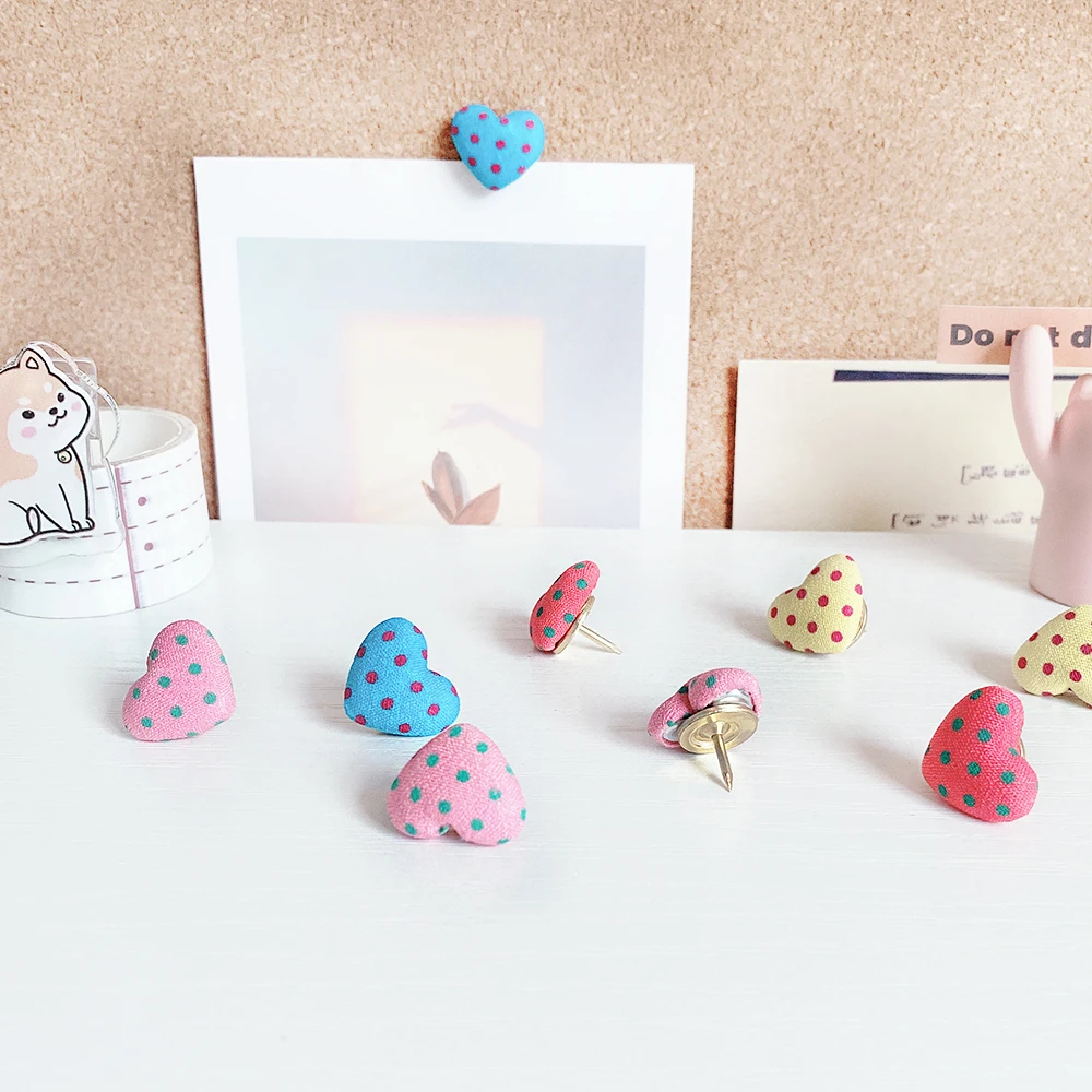 30 pcs heart shape Push Pin Cute Decorative Thumbtacks Photo Memo Note Drawing Pins Multi-Functional Pushpin Tool Cork Board