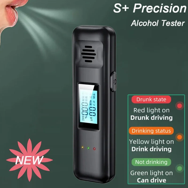 Professional Breathalyzer Portable Alcohol tester with LCD Digital Display Rechargeable Non-Contact Breathalyzer Test Tools