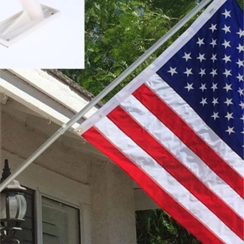 New Anti Rust Display Garden Outdoor Punch Free Bracket Paste Stable Durable Flag Pole Holder Wall Mounted Accessories Patio