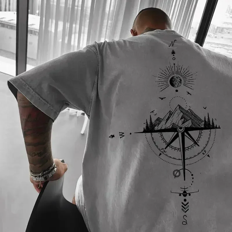 

Футболка мужская с графическим принтом, 100% хлопок, с коротким рукавом и круглым вырезом