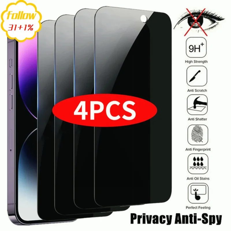

Антишпионское Защитное стекло для iPhone 14 15 Pro Max 7 8 Plus 13 12 11 Pro Max Mini XR XS X SE
