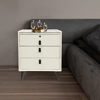 Умная тумбочка из цельного дерева, 59x50x40 см, USB + беспроводная зарядка, Bluetooth-динамик, 3 цвета, светодиодные фонари, замок с отпечатками пальцев, 3 ящика — изображение 3