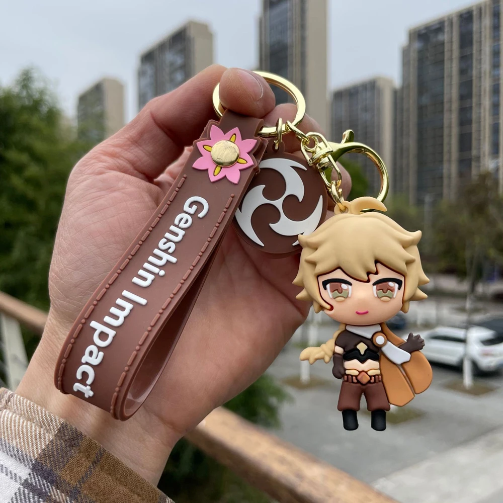 Anime Game Genshin Impact Cosplay PVC Doll Klee Lumine Amy Bell Bag Pendant Car Keychain Accessories Keyring Birthday Gifts 6