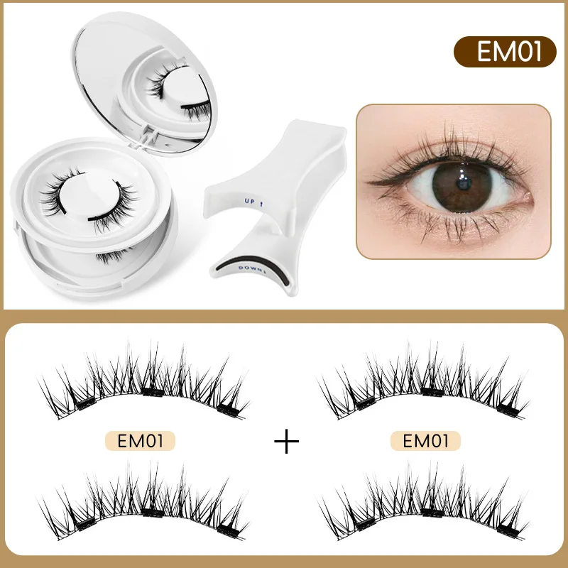 [Two sets of magnetic false eyelashes] Hot glue-free false eyelashes, presenting a net red natural naked feeling and imitating m