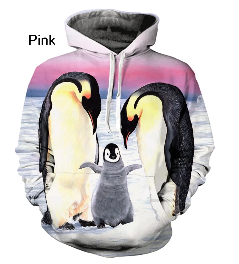 

2022 New Fashion Penguin Print Cool Men's and Women's Long-sleeved Casual Loose Jacket 3D Hoodie