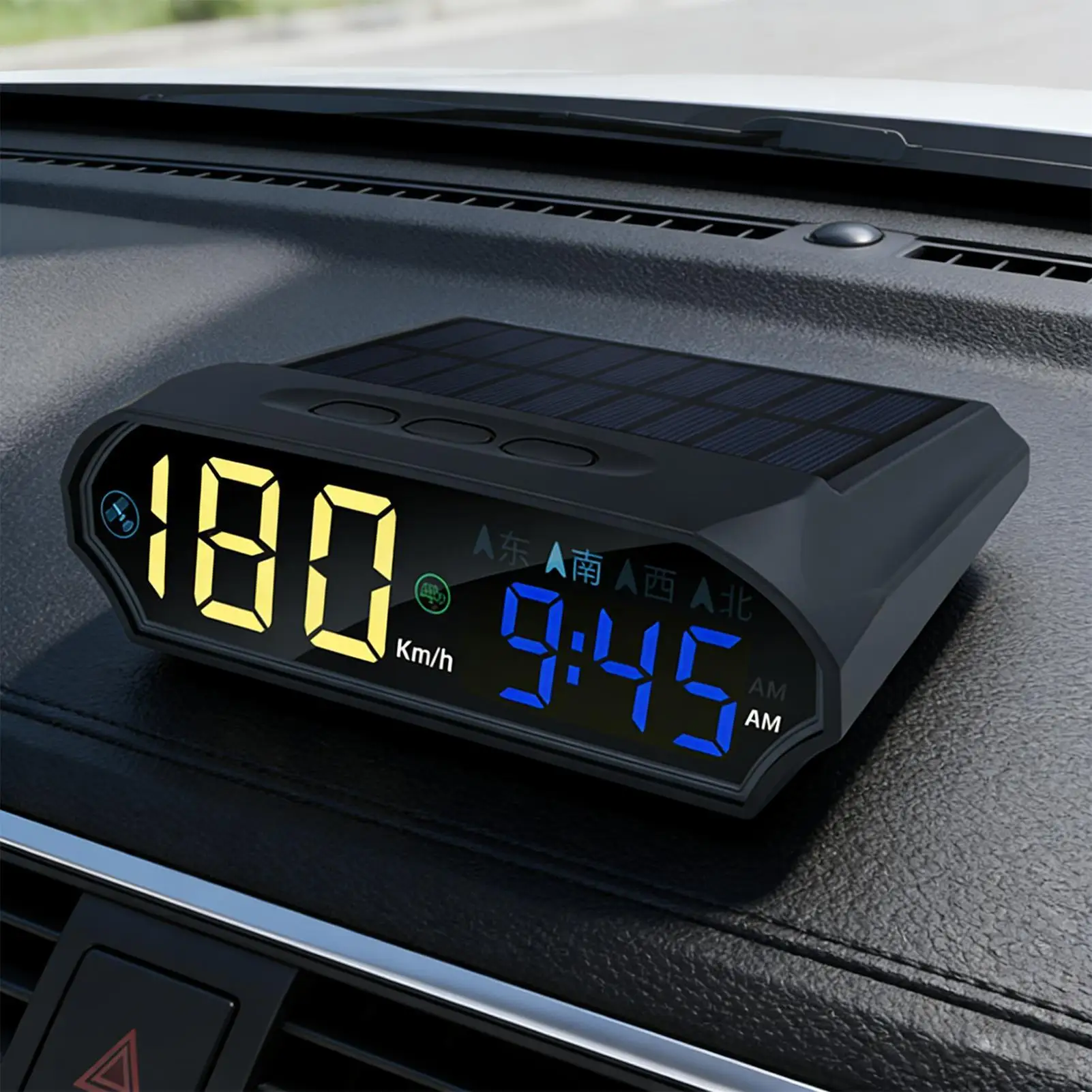 Display Heads Up ad energia solare Forniture per il monitoraggio della velocità del veicolo Tachimetro digitale automatico per sedani RV SUV Camion Driver - immagine 2