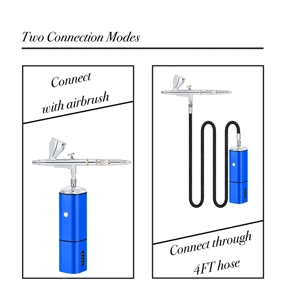 Protable Rechargeable Cordless Airbrush Mini Compressor Spray Paint Type C USB 0.3mm Needles Replace battery Pneumatic Tool airbrush compressor