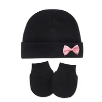 New Born Baby Hat Birth Hat Baby Beanie Toddler Hat Glove Set Newborn Accessories 6