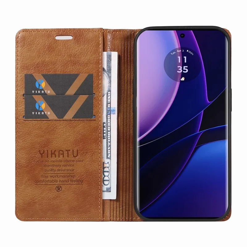 Flip Leather Wallet Smart Mirror Flip Case For Motorola Moto Edge 40 NOE G84 Magnetic Shockproof Phone Bag On Moto G53 G14 G32 G54 Shell Cover