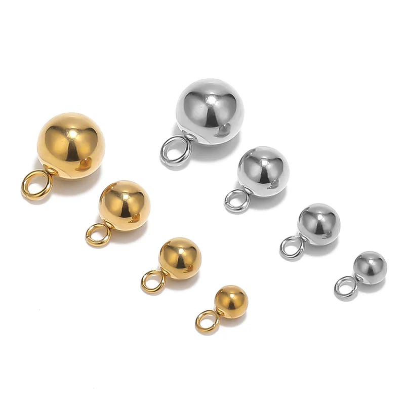 

30pcs Stainless Steel hanging ball solid bracelet accessories with separated beads DIY round bead necklace pendant bead string