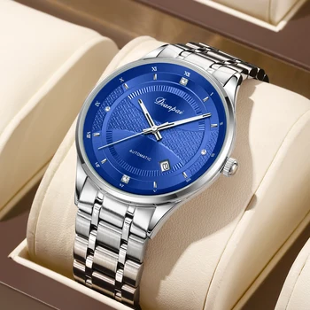 Dianpai New Men's Fully Automatic Mechanical Watch Stainless Steel Calendar Men's Night Light Waterproof Watch