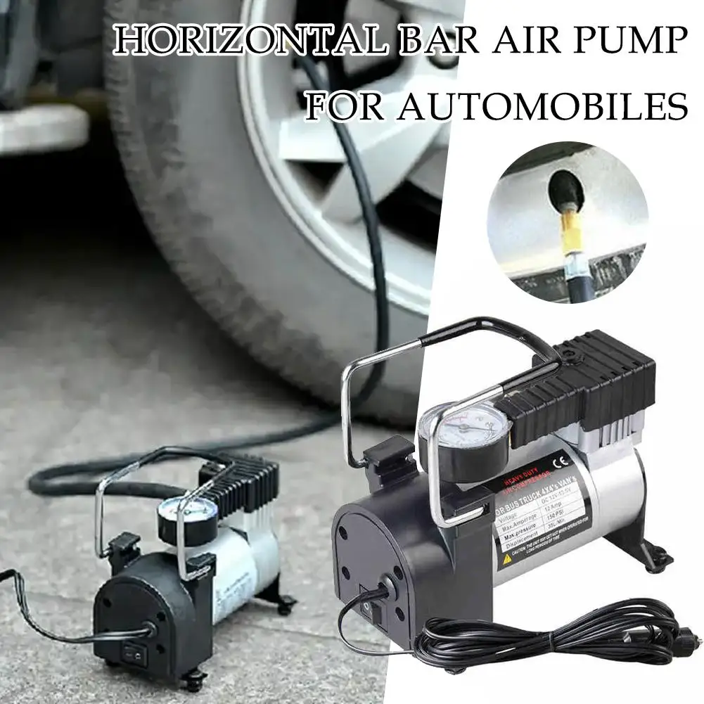 Portable 12V Metal Car Air Compressor Tire Pump Inflator