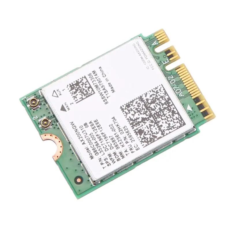 듀얼 밴드 2.4Gbps Wi-Fi 6 AX200NGW 802.11Ax/Ac MU-MIMO 2X2 Wifi AX200 NGFF M.2 블루투스 5.0 네트워크 Wlan 카드+안테나