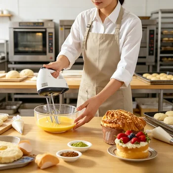 Handheld Electric Egg Beater, Multifunctional Kitchen Mixer for Cream & Dough, Automatic Home Cooking Egg White Whisk 1