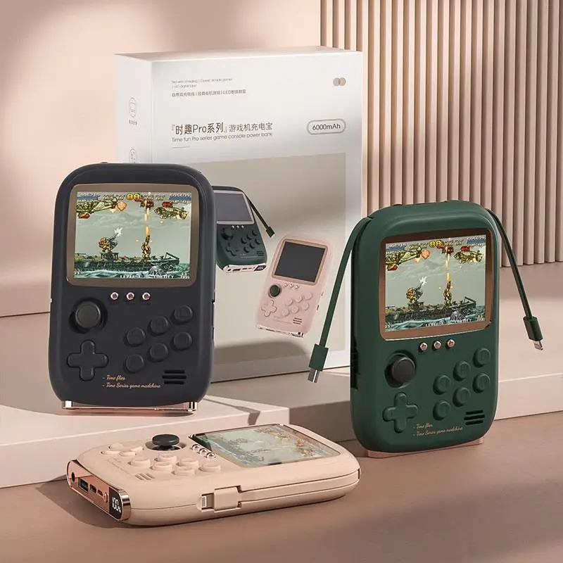 

Mini Game Power Bank Portable Handheld Game Console 6000Mah Capacity 10000+ Games LED Intelligent Display Handheld Games Players