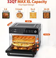 32-Quart PRO Large Air Fryer Oven| Toaster Oven Combo | with Rotisserie, Dehydrator and Full Accessories | 19-In-1 Digital Airfr 2