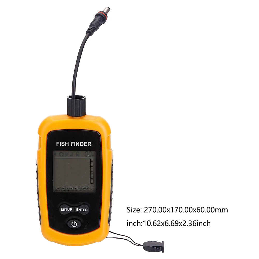 100M Sonar Fish Finders 45 Degrees Sonar Coverage Echo Sounder Alarm Transducer Underwater Fishing Detector for Lake Sea Fishing