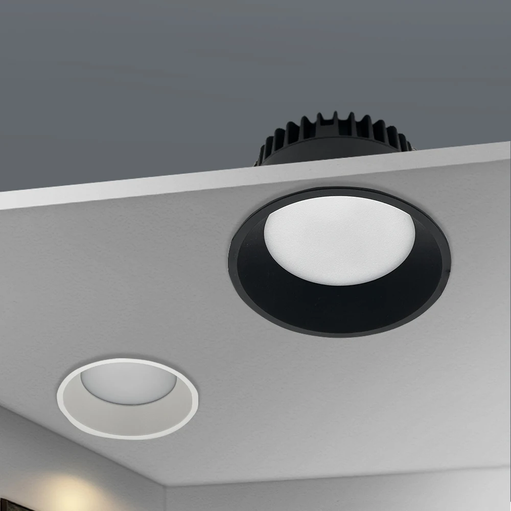 Recessed Anti Glare LED Downlights Black/White LED Ceiling Spot Lights AC85~265V Background Lamps Indoor Lighting led downlight recessed ceiling spotlight ceiling lamps