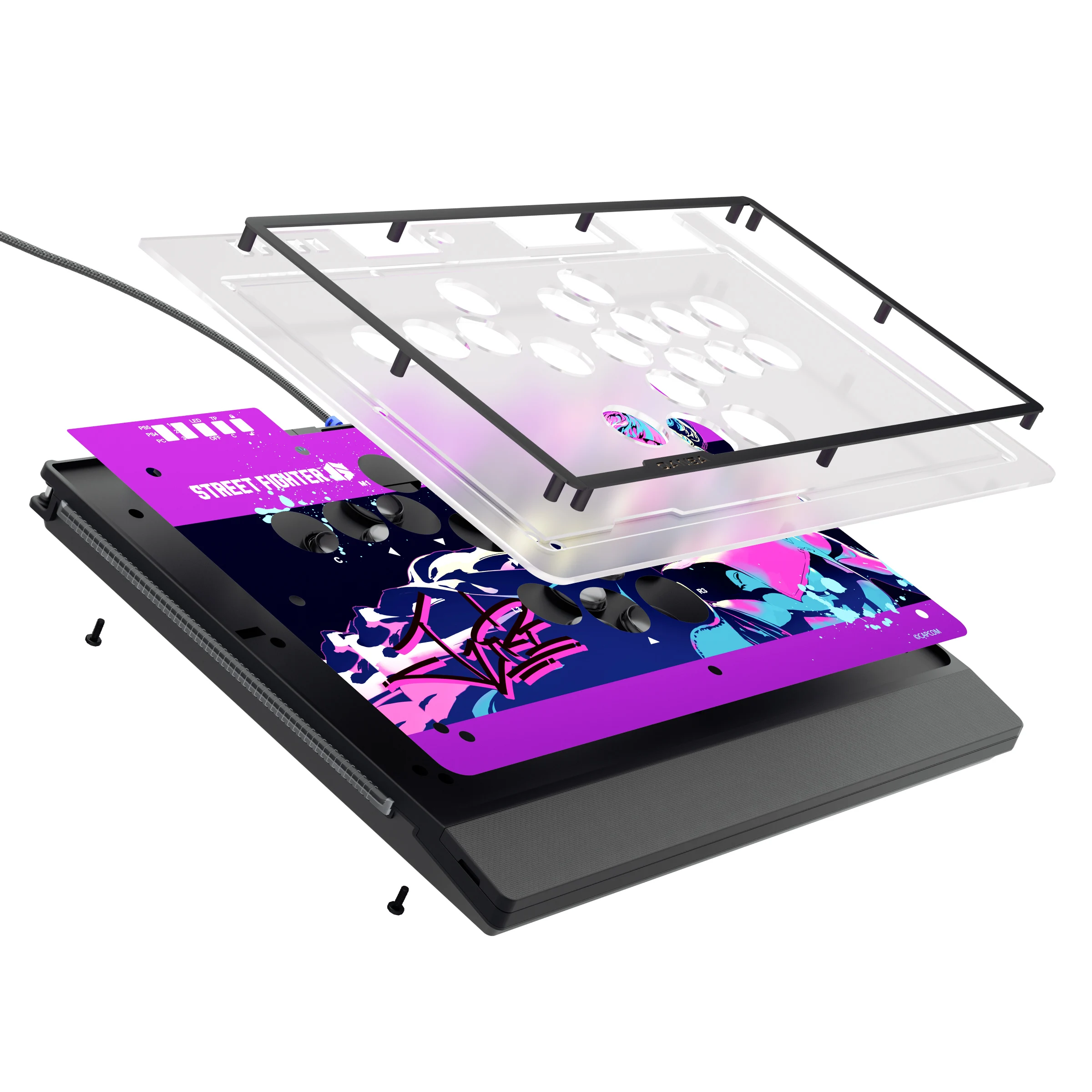 QANBA SAPPHIRE S1 레버리스 아케이드 컨트롤러 CAPCOM 스트리트 파이터 줄리 아케이드 게임 파이트스틱 (PC/PS4/PS5 호환)
