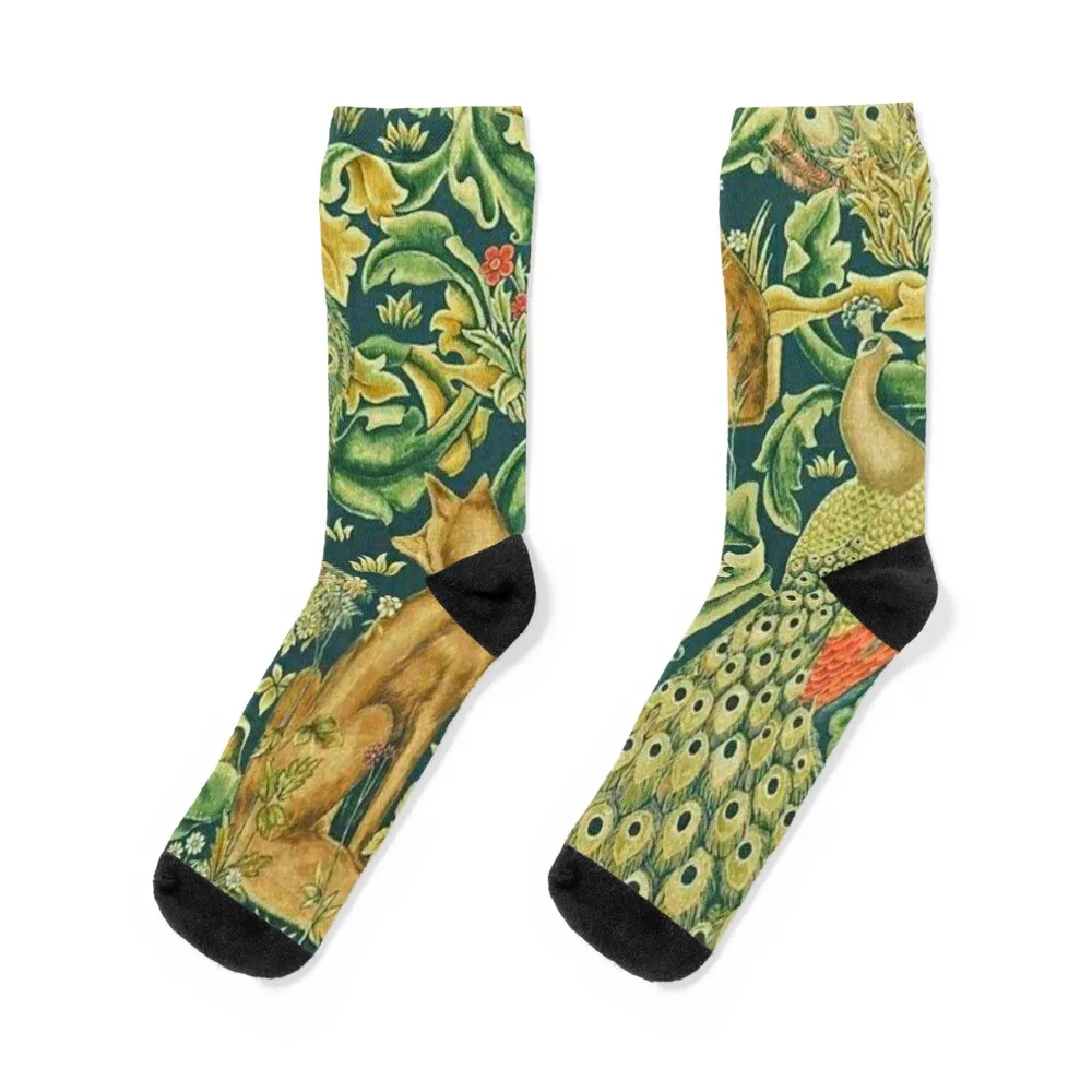 

William Morris standen forest -teal Socks Running Argentina with print basketball Men's Socks Women's