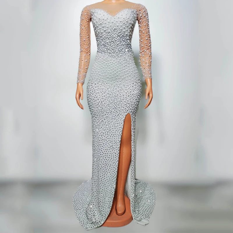 

Женское вечернее платье с жемчугом, XS7999