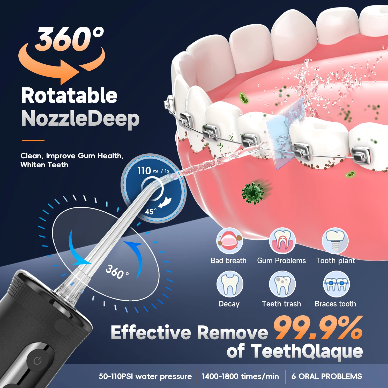 Mornwell F32 ري الفم الأسنان تبييض الأسنان الأجهزة...