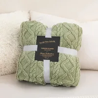 New Tafu Velvet Fleece Blankets Double sided Jacquard Geometric Pattern Thickened Blanket Cover Blanket Suitable for All Seasons 1
