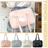 Women Jk School Handbag Large Capacity PU Anime Crossbody Bag Transparent Love Heart Shoulder Uniform Bag for Shopping Commuting 5