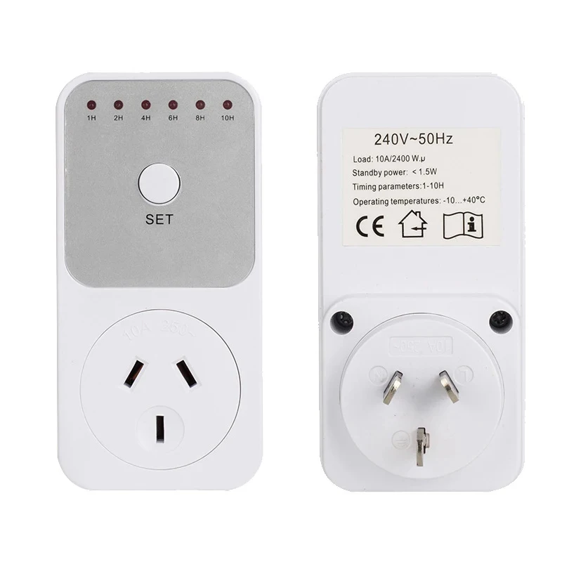 Smart Plug Timer Socket with 10-Hour Countdown & Energy Metering Features