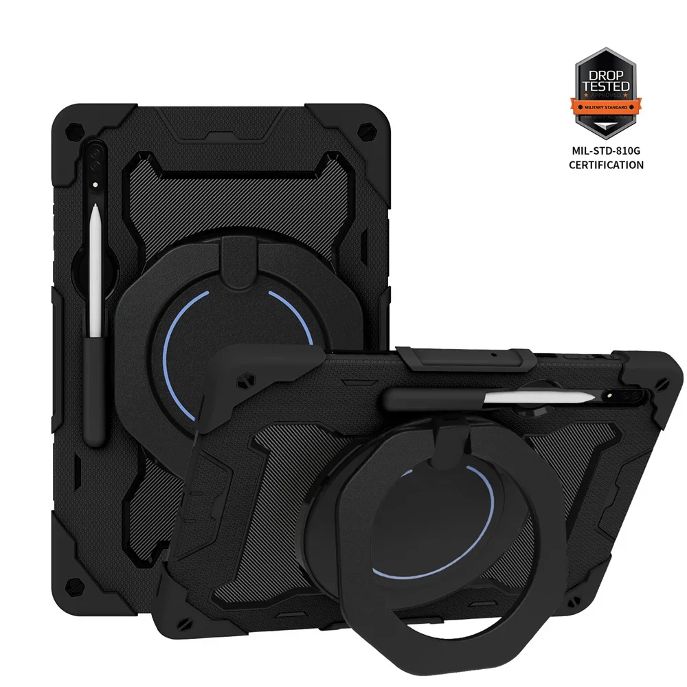 

Case For Samsung Galaxy Tab S9 Ultra 14.6 Inch Capa Shockproof Tablet Cover Pen Holder Funda Strap Rotating Stand Kids Kickstand