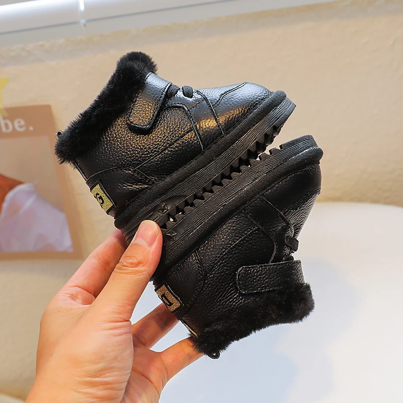 Baby Boys Snow Boots Winter Girls Ankle Boots Children Plush Cotton Shoes Non-slip Windproof Waterproof Kids Infant Shoes