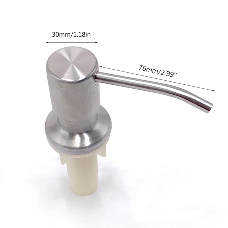 Stainless Steel for Head and Silicone Extension Tube Set Kitchen Sink Soap Dispenser Replacement Liquid Soap Bottle